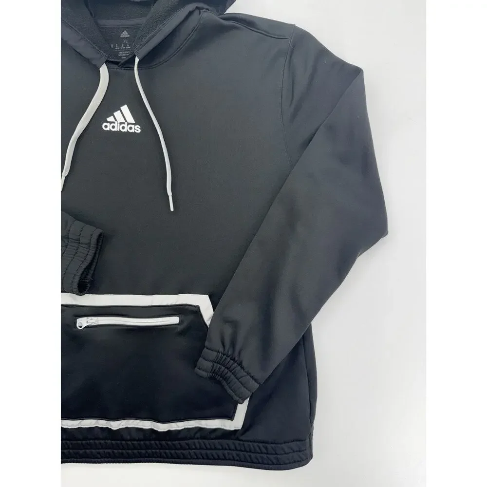 Adidas Team Pullover Black Men’s Hoodie Size XL Logo Center